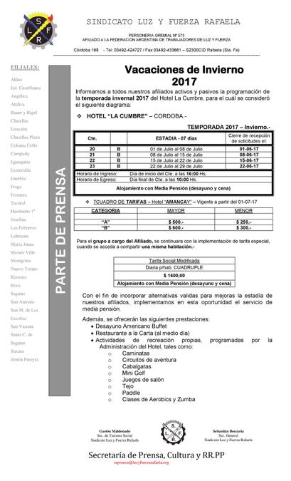 INVIERNO HOTEL LA CUMBRE 2017